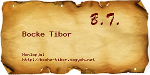 Bocke Tibor névjegykártya